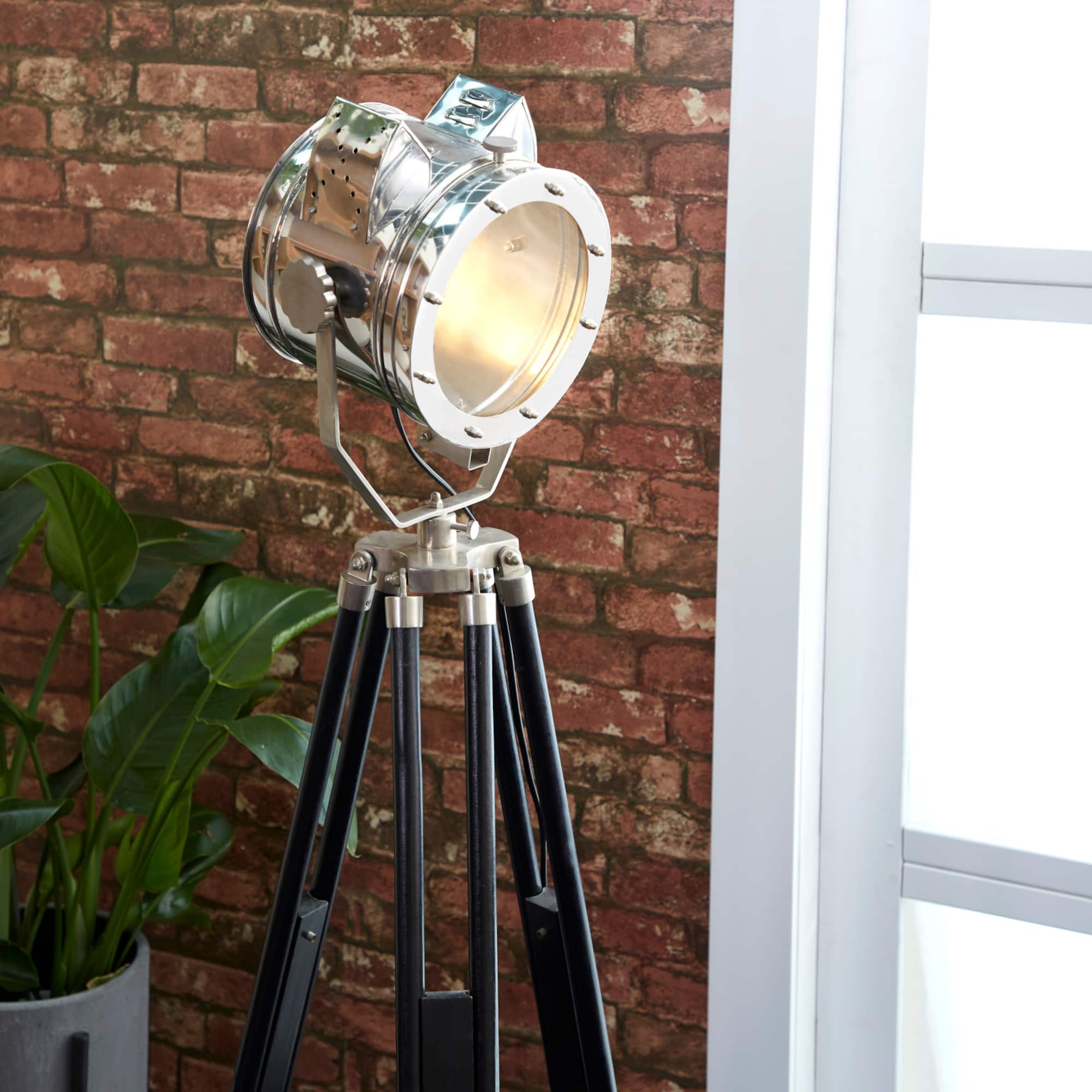 75" Black Wood Industrial Floor Lamp